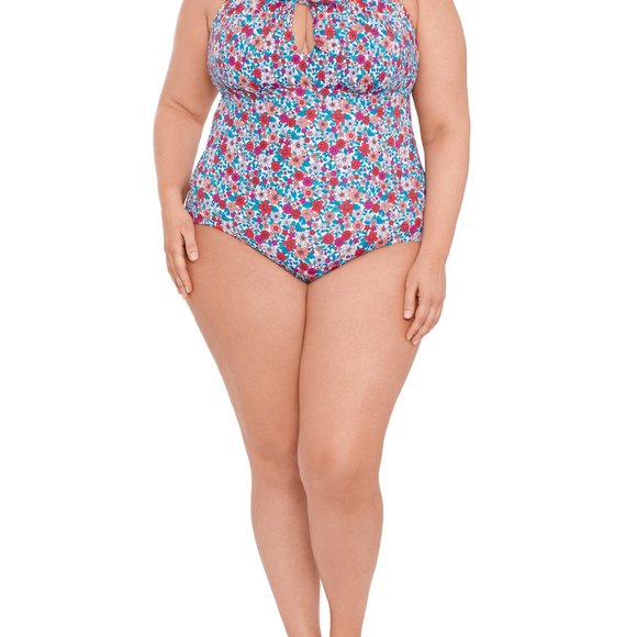 NEW Time and Tru NWT Women’s and Plus 1X Keyhole Swimsuit Size 1X Bathing Suit - Picture 1 of 10